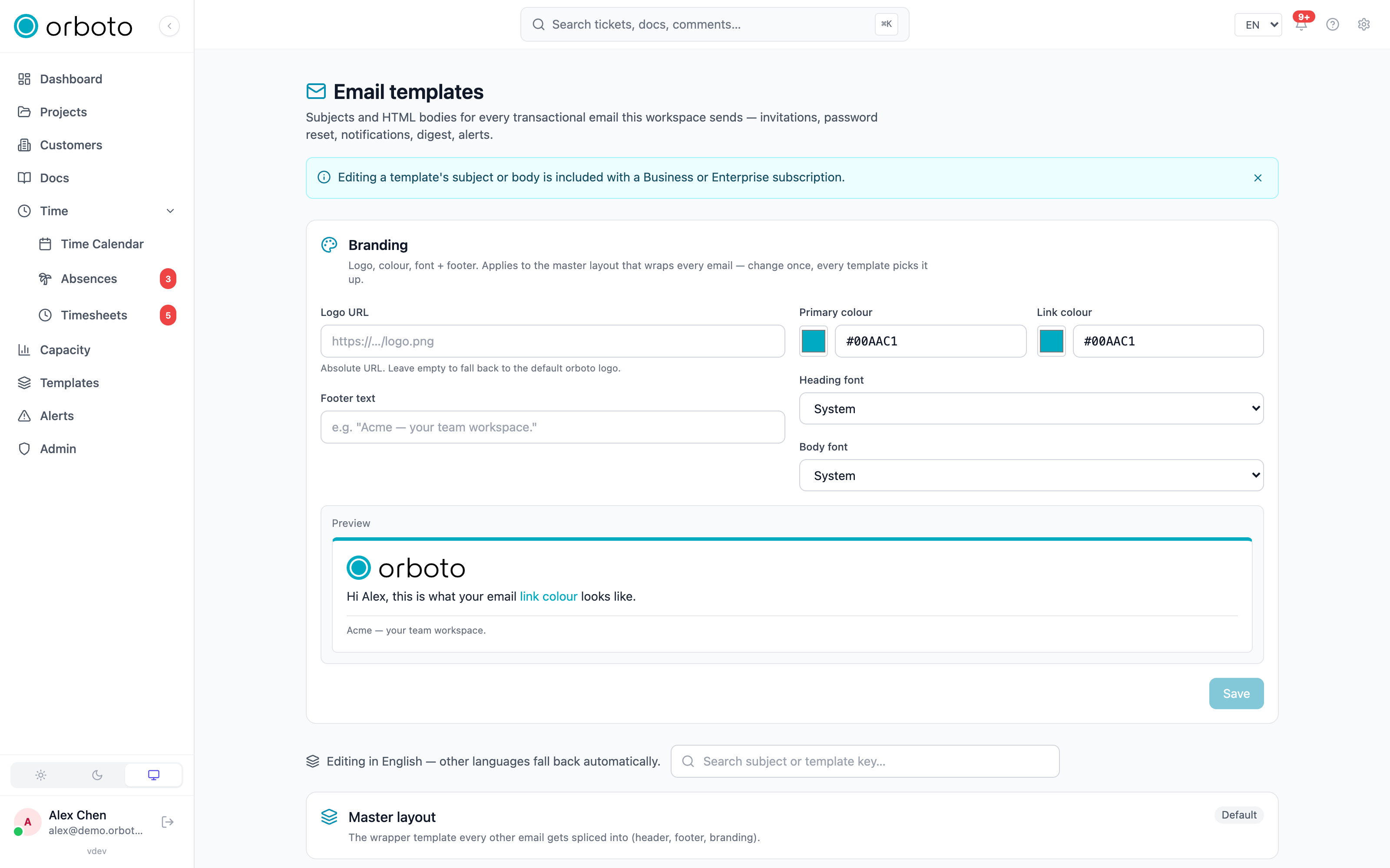 Email templates
