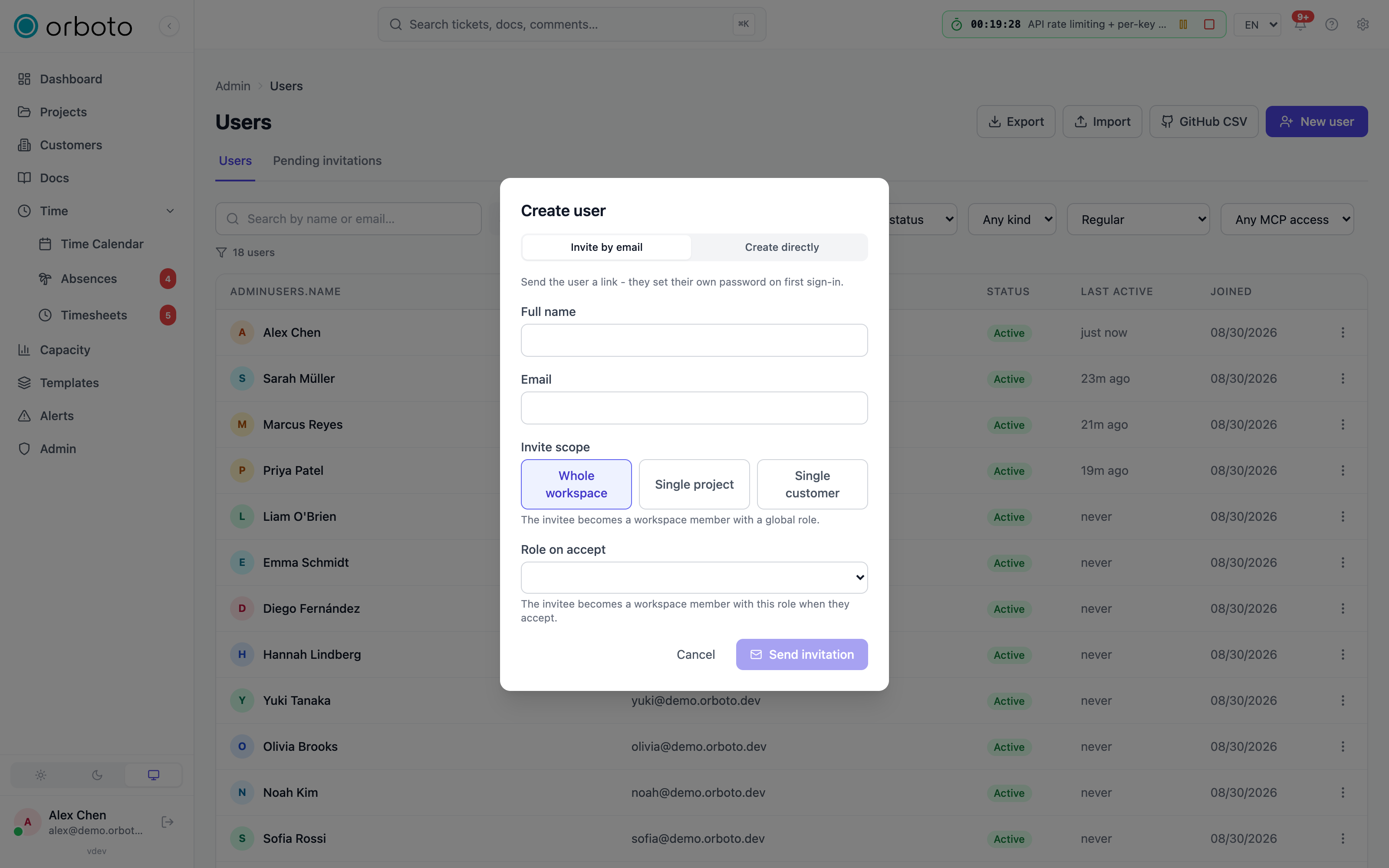 The create-user dialog