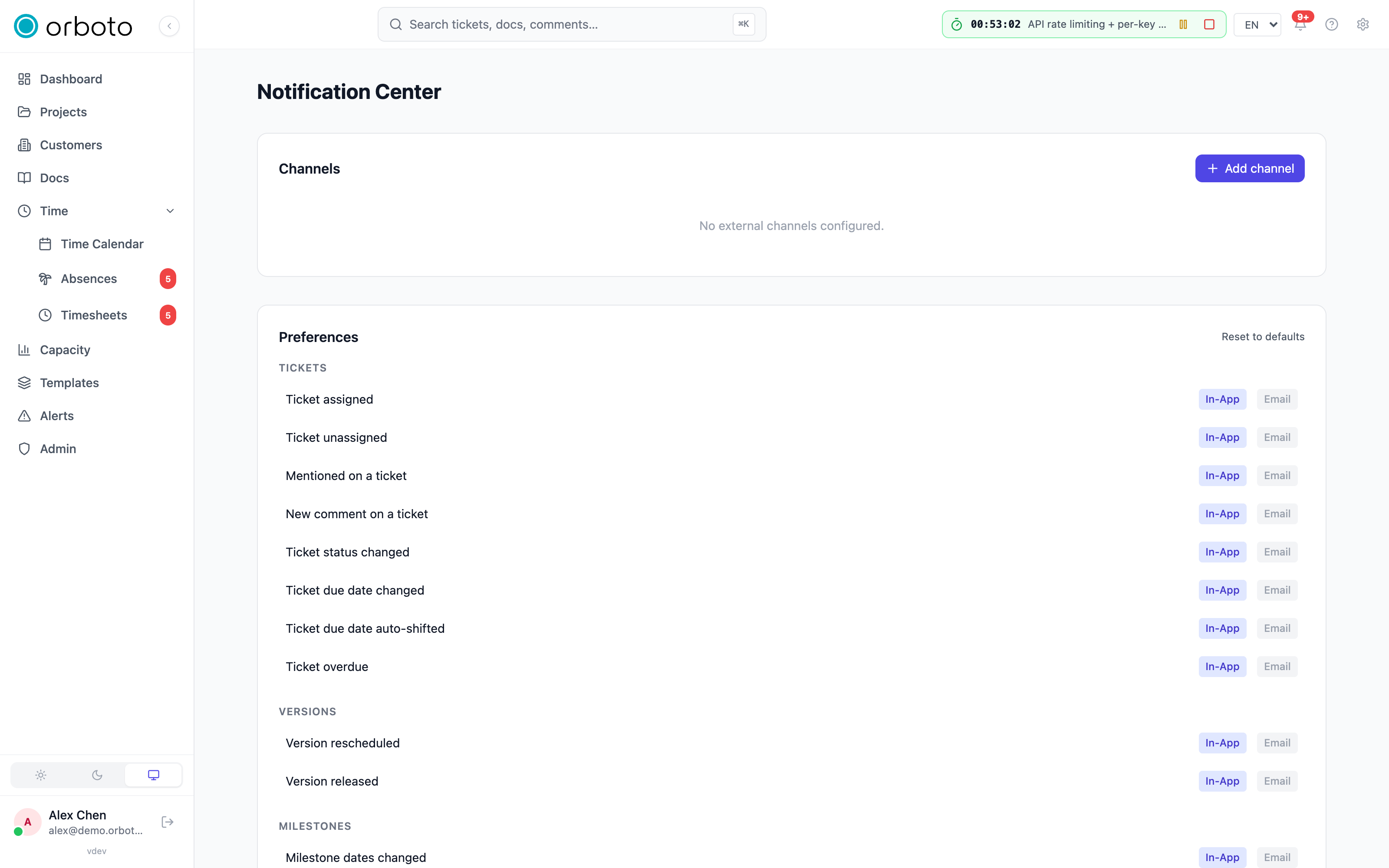 Notification preferences