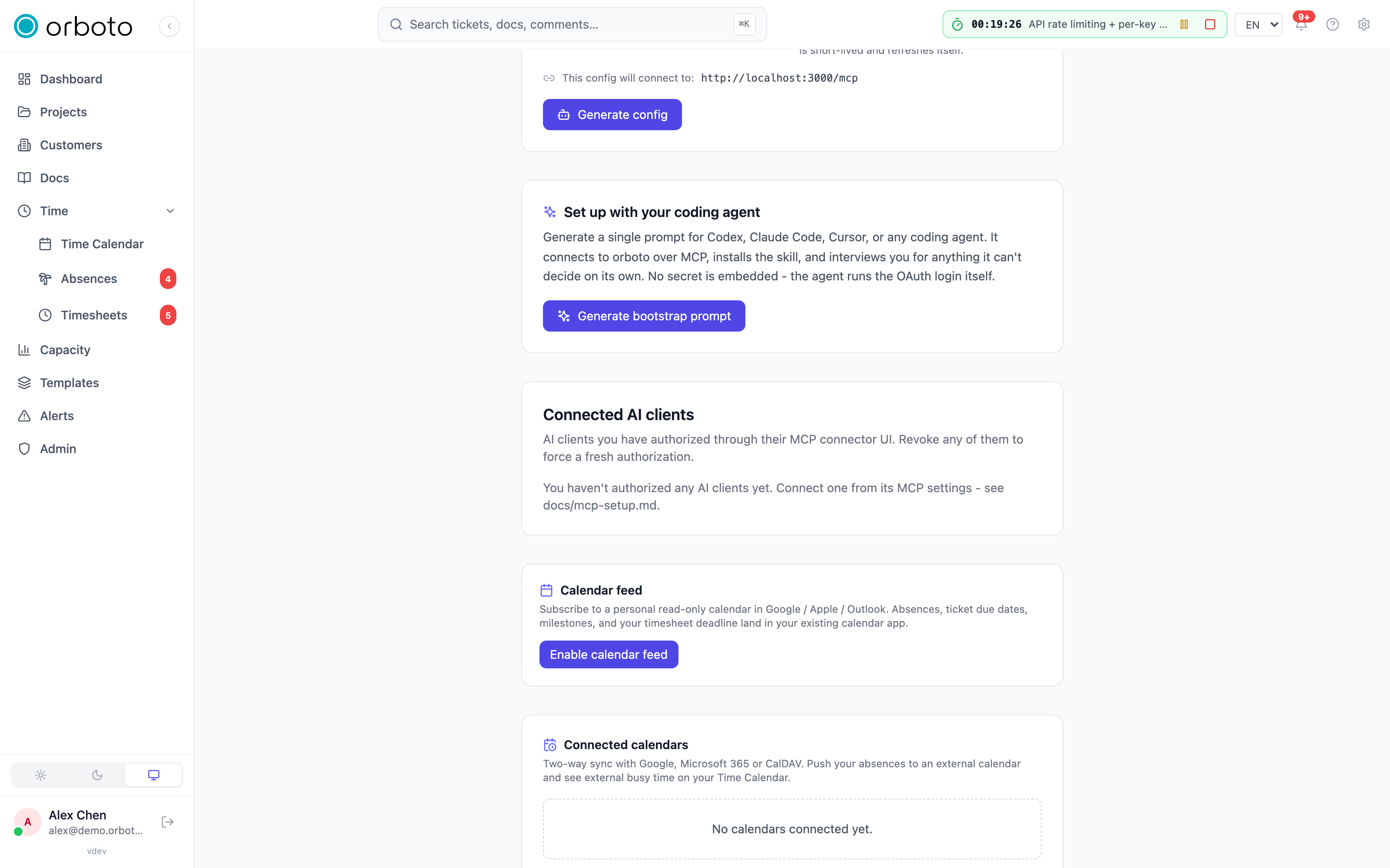 The Connected AI clients list on the Profile page