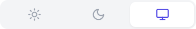 The light / dark / system theme switch in the sidebar